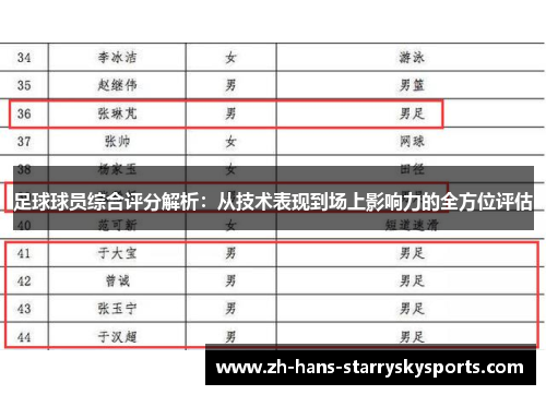 足球球员综合评分解析：从技术表现到场上影响力的全方位评估