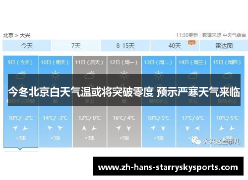 今冬北京白天气温或将突破零度 预示严寒天气来临